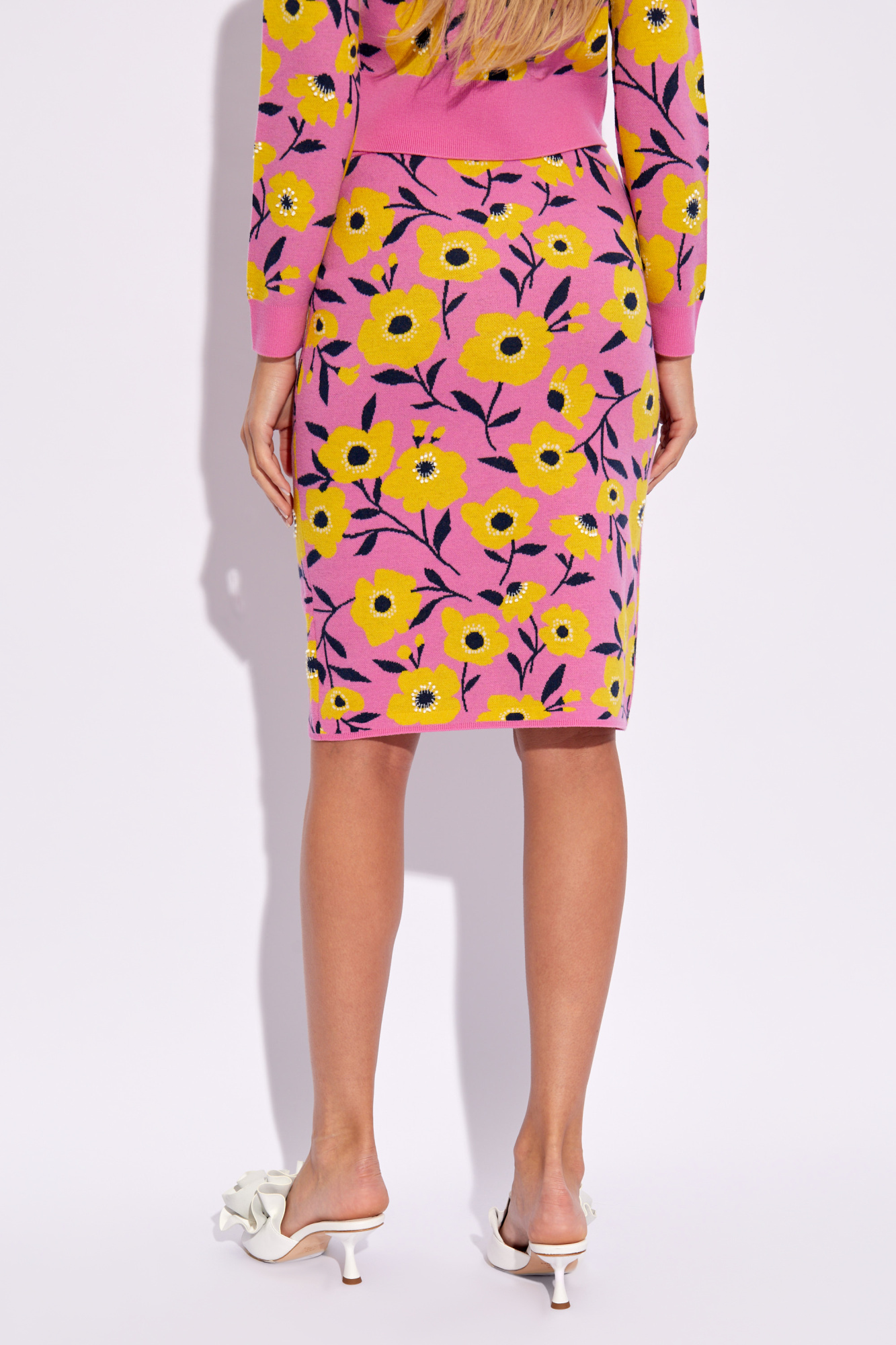 ★fa.er.ie★half pattern cotton skirt(pink)正規品/韓国送料込 Pink Skirt with floral pattern Kate Spade